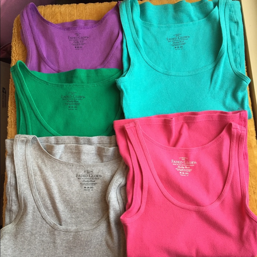👠Faded Glory MED ribbed cotton tank C-1